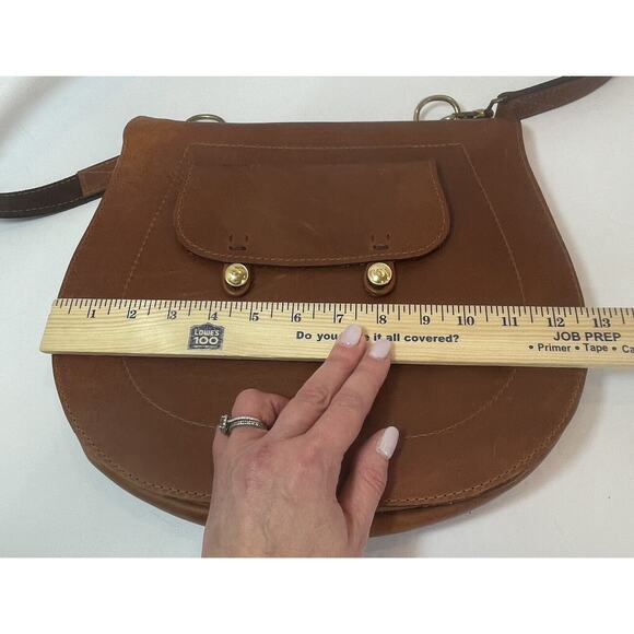 Military Goods James C. Ritchie Leather Haversack Crossbody Saddle Bag Messenger - Picture 14 of 16